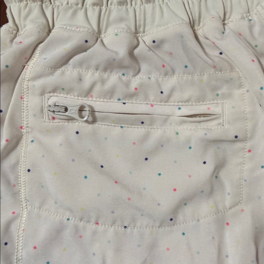 Lululemon hotty totty beige polka dot woman athletic lined shorts size 4 - Picture 5 of 9